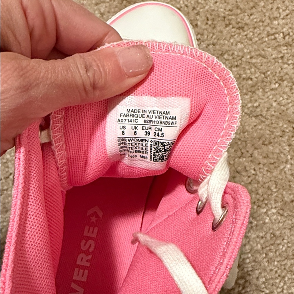 Converse Chuck Taylor Lift Platform varsity High Top shoes Oops Pink size 8 - Picture 8 of 10